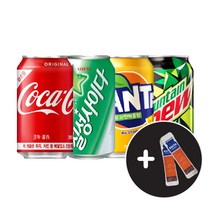 코카콜라+칠성사이다+환타파인애플+마운틴듀 355ml 각 6캔+이디야마일드2T(사은품) / 총 24캔