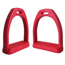승마용품 말 안장 승마 미끄럼 방지 새들 승마 안전 페달 새들 1 쌍, 2.레드 S