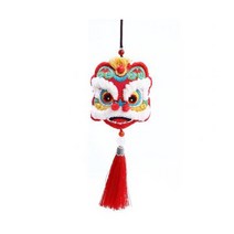 목걸이 DIY 중국 사자 댄스 술 자수 키트 수제 바느질 공예 장식 선물 후프 액세서리, 빨간
