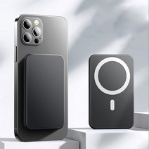 리아 아이폰 갤럭시 마그네틱 부착식 맥세이프 MAGSAFE 20W 고속 무선 충전 보조배터리, 블랙, 10000mAh
