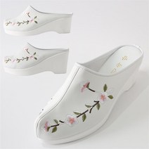 [슈벨] 통굽 키높이 한복신발 공단 꽃신상굽 8cm