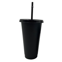 워터 음료수 끈달린 물통 보틀 텀블러 빨대 뚜껑이있는 480700ml 플래시 물병 플라스틱 재사용 가능한 커피 잔 마시는 컵 주스 바 야외 음료 용기, 검은색, 480ml