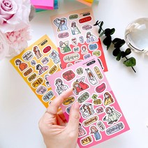 긍정 소녀 데코 스티커 - 칼선스티커, 긍정2