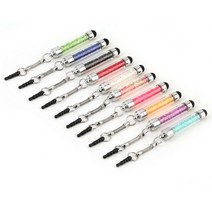 터치펜 FFFAS 다이아몬드 크리스탈 스타일러스 터치 스크린 펜 3.5mm 먼지 플러그 캡 2 인 1 아이폰 태블, 한개옵션1, 09 Pink