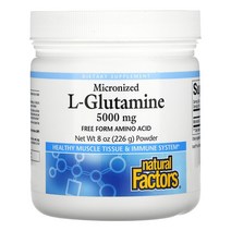 내추럴팩터스 L글루타민 엘글루타민 5000mg 가루 분말 LGlutamine Powder 226g