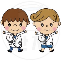 만자디자인 우리동네 직업 컷도안 / 아픈 사람을 치료하는 의사 남녀 / 학교 유치원 어린이집 환경구성