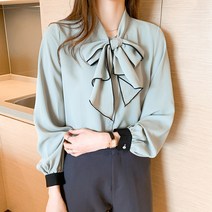 리본 블라우스