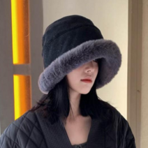 느와드코코 겨울 방한 무스탕 탈부착 귀덮개 버킷햇 모자