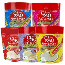 이나바 챠오츄르 대용량 14g 60P 고양이간식, 참치+가다랑어, 1세트
