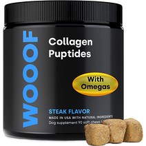 관절영양제 WOOOF Collagen Puptides - 반려견을 위한 콜라겐 개 관절 피부 ampamp 실키 코트. 안전한 콜라겐. 오메가3와 비타민C 함유