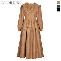블루레이스 블루레이스 핀턱V넥티어드롱원피스_B2F1OP3301