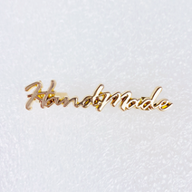 헤세드 DIY)핸드메이드 필기체 금속 라벨-중(50mm*10mm), 골드, 1개