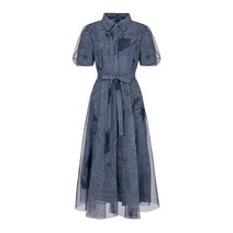 베스띠벨리 22S/S 레이스 프린팅 카라 롱 원피스 BEO2515BLP