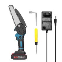 전기 톱 전정 충전식 21V 6 인치 나무 분할 브러시 모터 목공 도구 정원 과수원, 1 Battery_미국