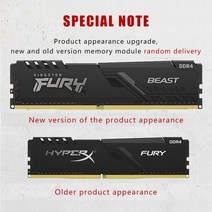 Kingston HyperX FURY 4GB 8GB 16GB DDR4 2666MHz PC RAM 3200MHZ 데스크탑 Ram 컴퓨터 게임 ram용 내부 메모리 3600MHZ, [03] FURYDDR4 2666MHz 16G