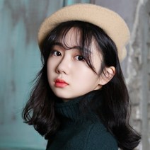 라핑 울 꼭지 베레모 무지 겨울 남자 여성 빵모자