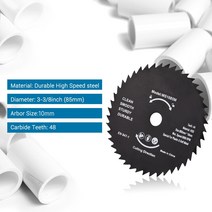 고속 절단 디스크 플라스틱 블레이드 3-3/8 인치 (85mm) HSS 원형 톱날 44 마무리 톱 웹 커터, 한개옵션0