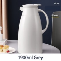 1l1.6l1.9l 대용량 보온 냄비 휴대용 열 주전자 커피 차 진공 플라스크 유리 라이너 보온병 병, 회색 1.9l