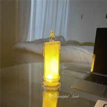 *예쁜이모*Ÿ풍뎅이초led 무드등학생숙소, 따뜻한 노란 양초 무드등 (배터리 10개 증정)