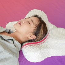 다룸 꿀잠 나비 기능성 경추목 메모리폼 베개, 누빔화이트