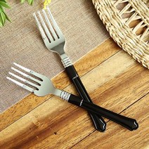 바보사랑 홈파티 플레이팅 포크 (10개입) 블랙.파티해, 레드