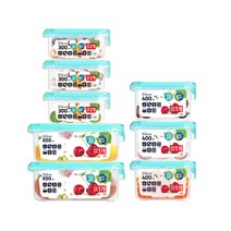 원터치 밀프렙 밀폐용기 원스락 8종(B) - 리빙박스 양념통 도시락통 반찬통 냉장고정리 비스프리 플라스틱 냉동밥보관용기, 클리어(투명)