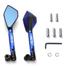 혼다 PCX125 PCX150 2010-2020 년 동안 PCX 오토바이 후면보기 백미러 핸들 바 미러 CNC 알루미늄 액세서리, 04 Blue
