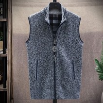 남자니트티 반집업 목폴라 앙고라 스웨터 남성 가을 겨울 조끼 민소매 가디건 코트 VNeck 싱글 캐주얼 니트