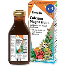 플로라딕스 칼슘 마그네슘 구연산 아연 히비스커스 캐모마일 펜넬 250ml FLORADIX Calcium and Magnesium Liquid, 6개
