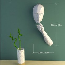 사람 조각상 벽장식 쉬운종이접기 페이퍼 토이 크래프트 도안 수업 종이인형 2평 방꾸미기 벽인테리어, 화이트 사람