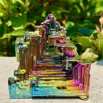 BISMUTH 비스무트 천연 석 크리스탈 광 금속 무지개 광물 표본 레이키 치유, 6.550600g