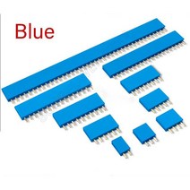 조명 2.54MM 빨간색/파란색/흰색 단일 행 암 PCB 보드 핀 헤더 커넥터 스트립 1x2/3/4/6/8/10/20/40 다채로운 소켓, [01] 1X2P(30PCS), [05] Blue