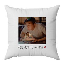 핸드팩토리 주문제작 나만의 사진 포토 쿠션 기념일 커플 친구 연예인 생일선물(쿠션솜 포함), 올리브, 02. 사각프레임