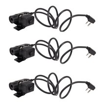 무전기이어폰 안테나 켄우드 UV-5R UV-GT-레테비스 햄 라디오용 헤드폰 3X U94 PTT 케이블 Z Tactical Bo, 01 Black