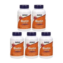 나우푸드 비오틴 5000mcg 베지 캡슐, 5개, 120개입