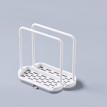 홈 행주걸이 주방용품 테이블 물빠짐 선반 싱크대 선반 가정용 대전 스펀지 수납, 싱글스틱그레이화이트원+원[총2개입]