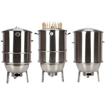 업소용 전기구이통닭 기계 꼬치 훈제 오븐기 로스트, 탈부착식 중형 + 온도계 + 원형 그릴망