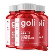Goli Nutrition Apple Cider Vinegar Gummy Vitamins 골리 뉴트리션 애플 사이다 식초 젤리 비타민 60정 3병