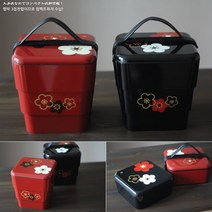 일본 하코야 매화 행락3첩찬합/고품격 찬합, 레드
