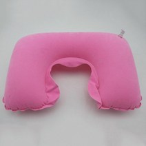 베개 자동차 비행 소프트 팽창식 경추 베개 휴대용 비행기 수면 목 휴식 에어 쿠션 여행 용품, 분홍색, 44x27cm