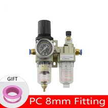 AC2010-020 FRL 공기 소스 처리 압축 공기 필터 압력 조절기 윤활 장치 공장용 정밀, PC 8mm 피팅