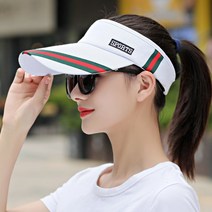 스포츠 배색 골프스타일 면썬캡, 배색면썬캡-화이트