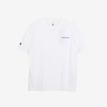 [데상트] 반팔티 LQF SO123UTS34-M-WHT 에센셜 워딩 코튼 남성 반팔티셔츠