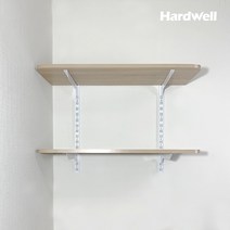 하드웰 베란다 철제 시스템 벽선반 2단 높이60cm 세탁실 벽걸이 다용도실, 2단 높이60cm(상판:80x35cm), 우드 상판