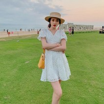 펀칭원피스 제주도 여행 룩 코디 발리 브라이덜샤워 화이트 원피스 pd13