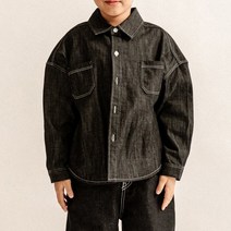 초등남방 주니어셔츠 남아하객룩 키즈블라우스 유아데님셔츠 남매룩 오버핏청자켓