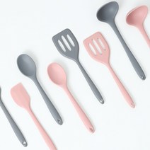 우드 실리콘 조리도구세트 4P, 핑크