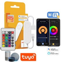 TUYA-어드레서블 컨트롤러 WIFI 조광기 12-24V WS2811 1603 스트립 용 assistant와 함께 작동, RGBW One Port-Remote