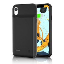 미니보조베터리 휴대용충전기 출장배터리 10000mah 배터리 충전기 케이스 아이폰 11 12 프로 빠른 충전 케이스 휴대용 전원 은행 커버 아이폰 x xs xr 6 7 8 6s, 검은색 xr