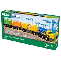 Brio 33982 3 차화물 열차 | 3 세 이상 어린이를위한 나무 장난감 기차, 단일옵션